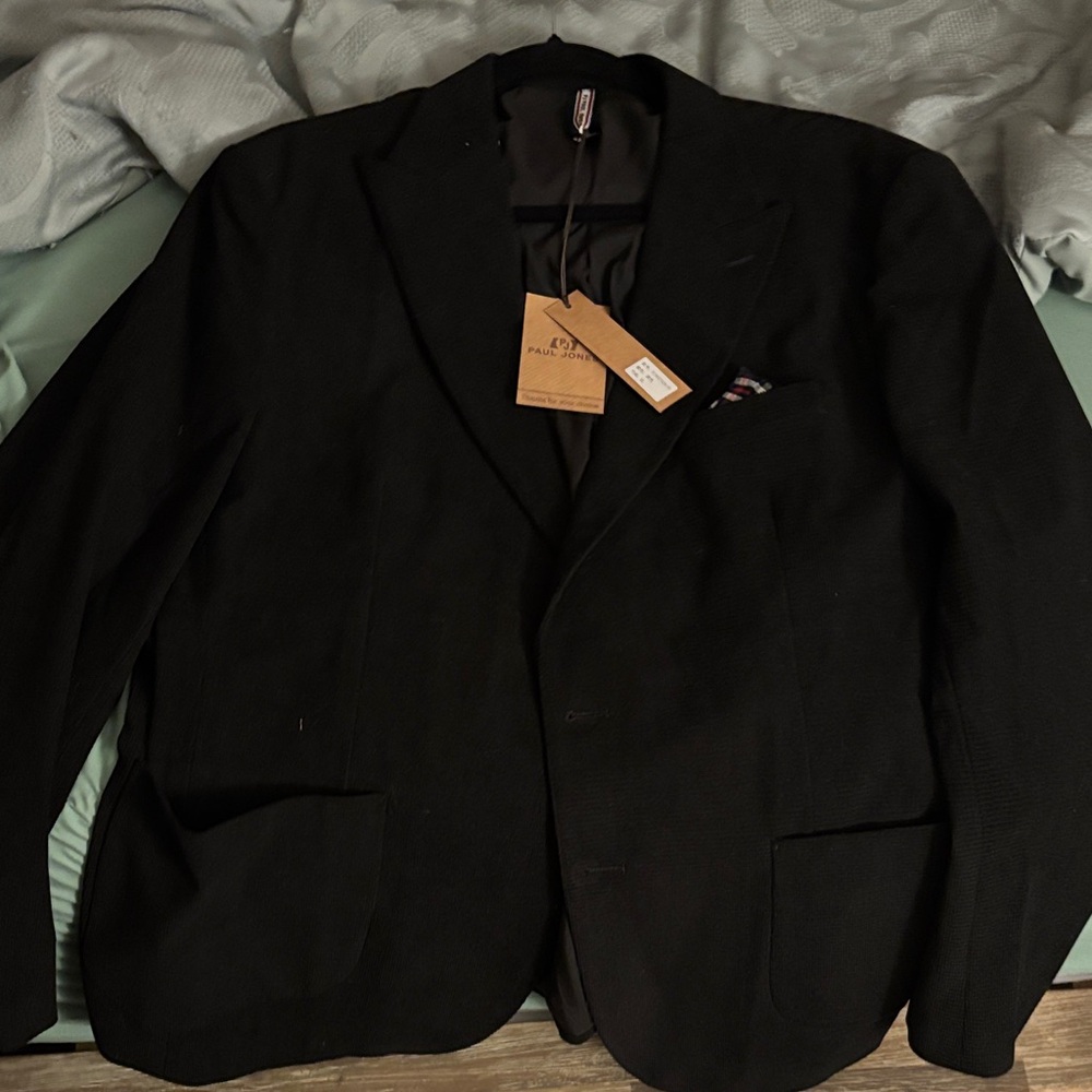 PJ Paul Jones Black Sport Coat - Classic Men's Blazer - Picture 3 of 4